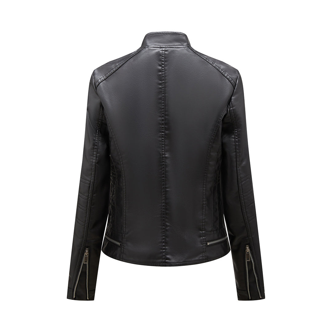 Colette - Faux Leather Zip Jacket