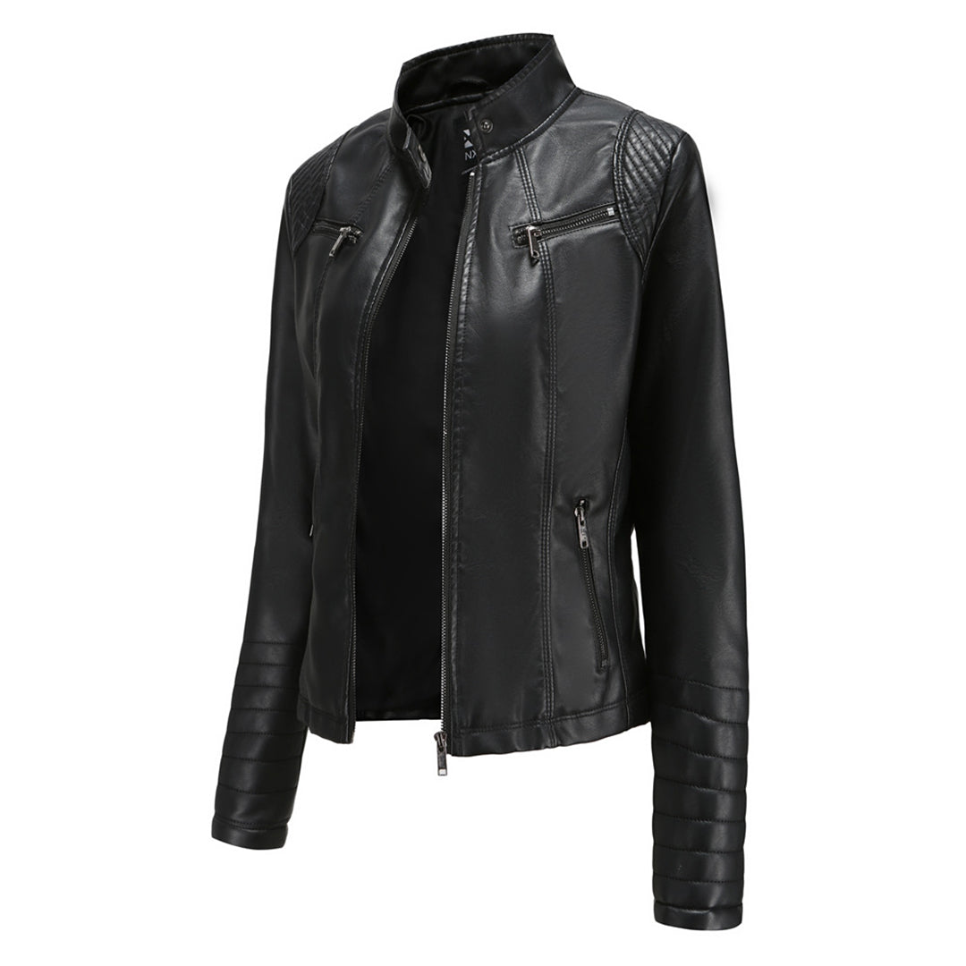 Alberta - Faux Leather Moto Jacket