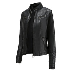 Alberta - Faux Leather Moto Jacket