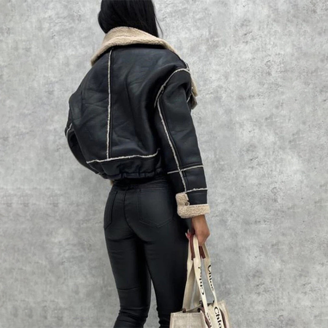 Caitlin - Shearling Biker Jacket