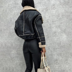 Caitlin - Shearling Biker Jacket