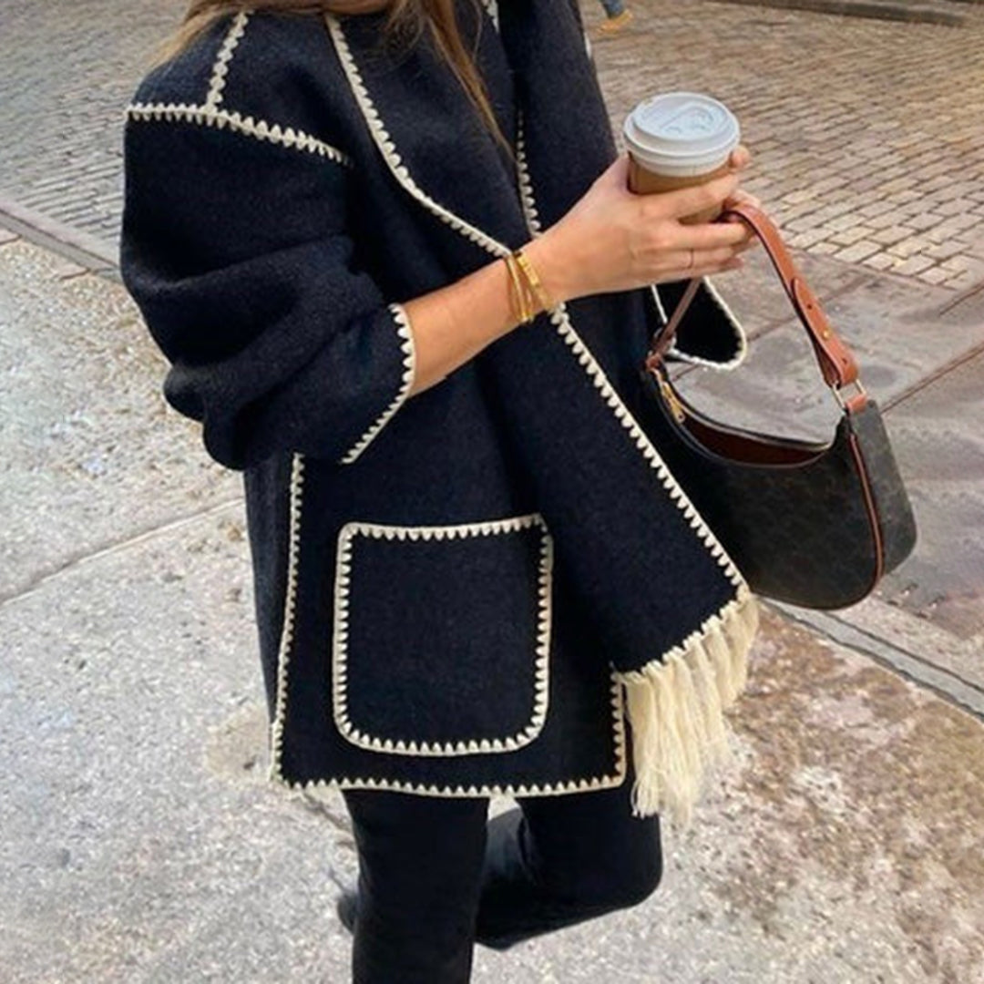Shirley - Tweed Coat with Pearl Trim