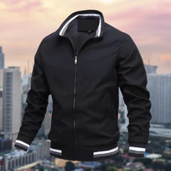 Richard - Varsity Bomber with Stripes — Black