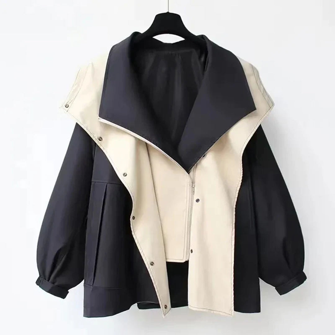 Vivienne - Drape Collar Utility Jacket — Black