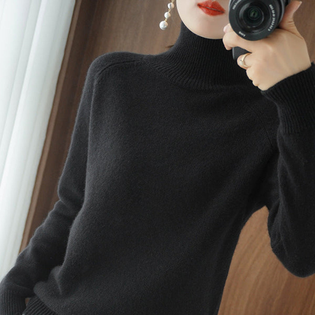 Astrid - High Neck Jumper — Black