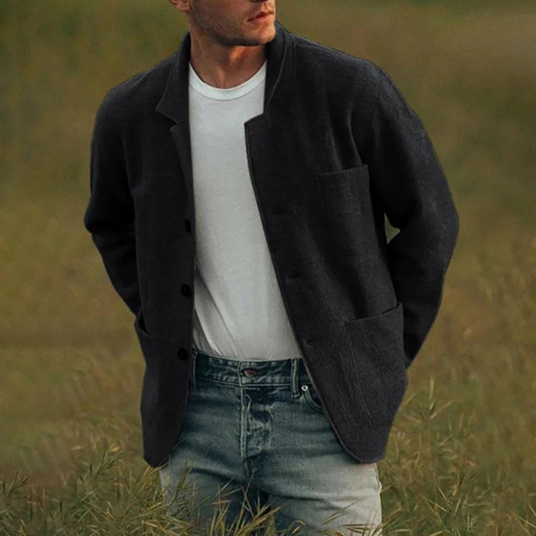 Brendan - Knit Blazer Cardigan — Black