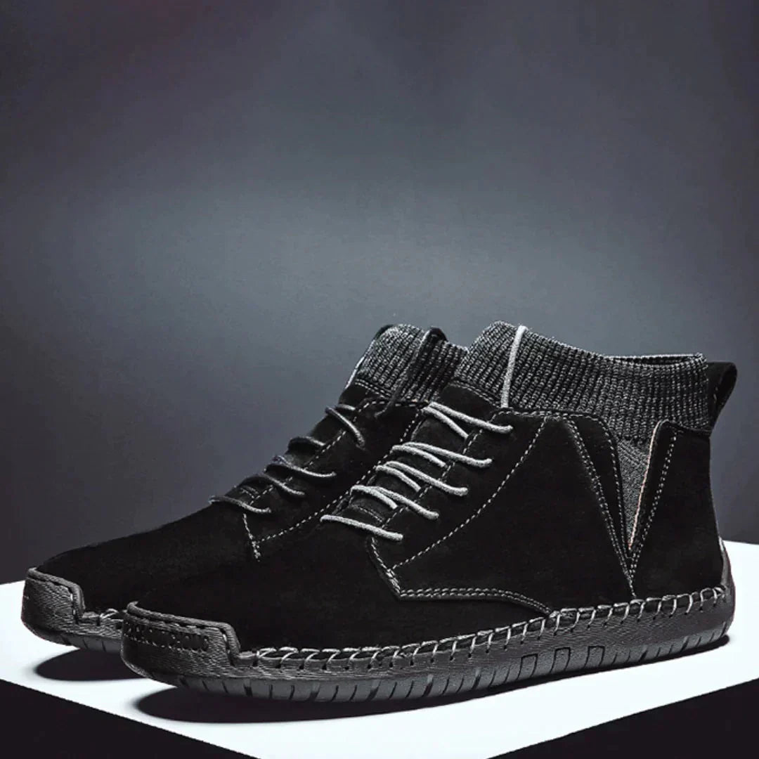 Melody - Suede Lace up Shoes — Black