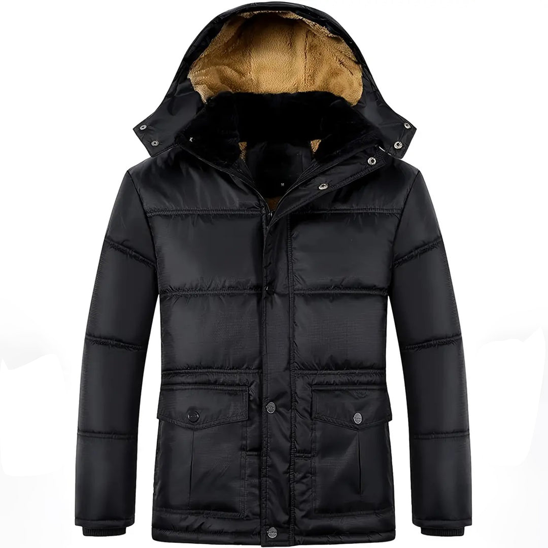 Hamish - Fur Lined Hooded Parka — Black