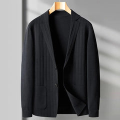 Dalton - Textured Wool Blazer — Classic Black