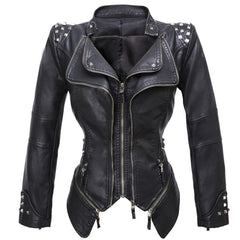 Miriam - Studded Biker Jacket — Black
