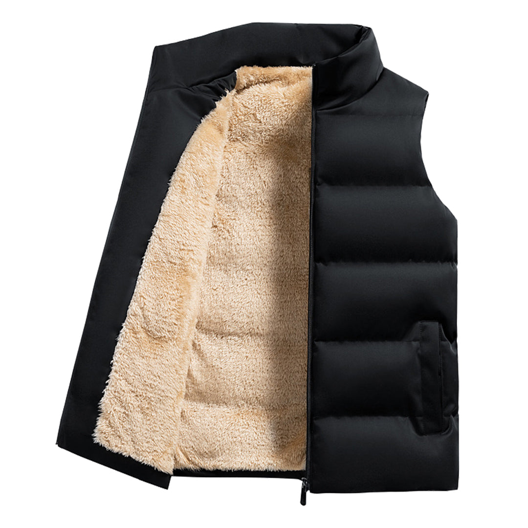Stewart - Sherpa Lined Puffer Gilet — Black