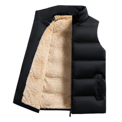 Stewart - Sherpa Lined Puffer Gilet — Black