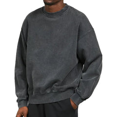 Reginald - Washed Oversized Sweatshirt — Black