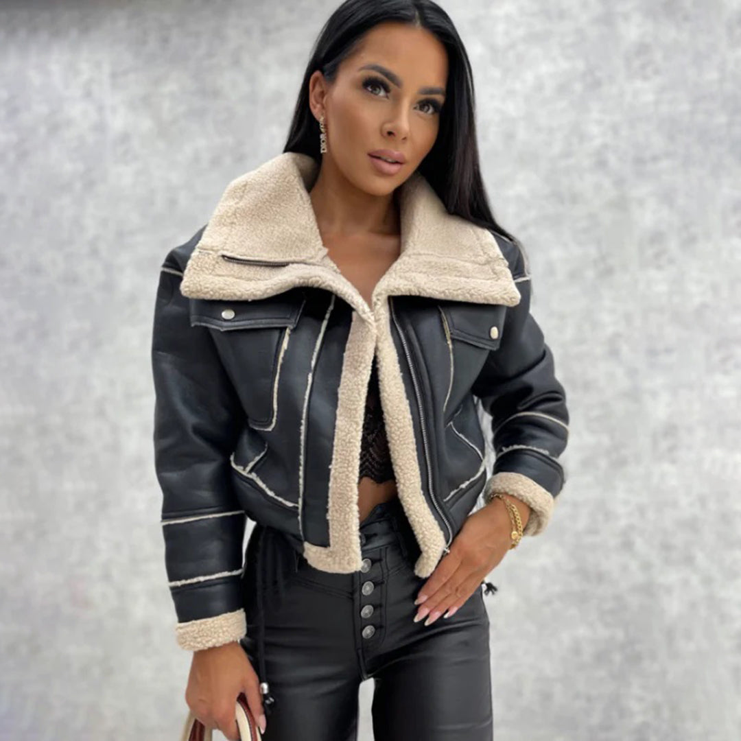 Caitlin - Shearling Biker Jacket
