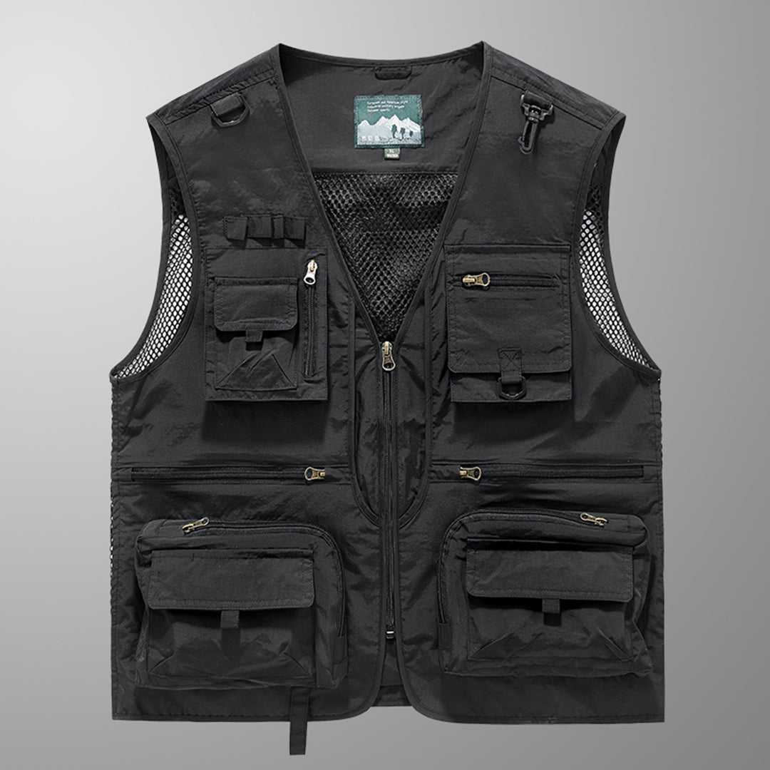 Tristan - Multi Pocket Utility Vest — Black