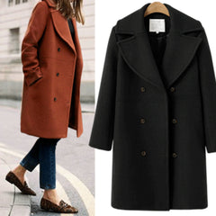 Francesca - Tailored Wool Coat with Lapels — Black