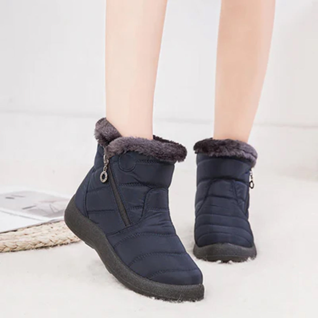 Danielle - Padded Fur Trim Snow Boots