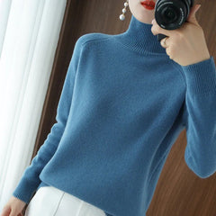 Astrid - High Neck Jumper — Blue