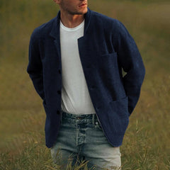 Brendan - Knit Blazer Cardigan — Blue