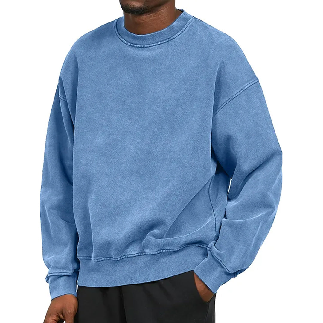 Reginald - Washed Oversized Sweatshirt — Blue