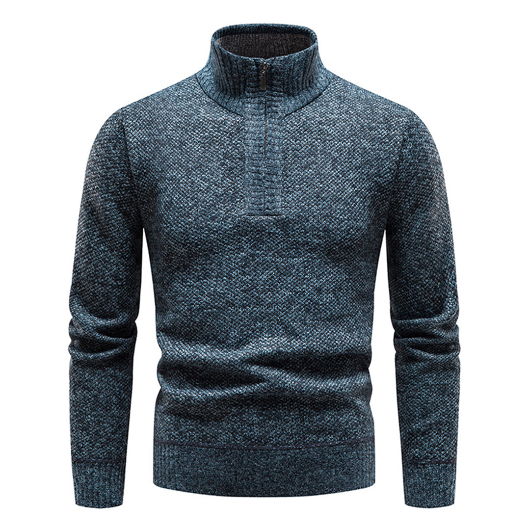 Orlando - Marled Turtleneck Jumper — Blue