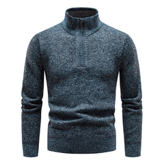 Orlando - Marled Turtleneck Jumper — Blue