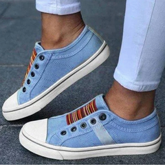Carissa - Canvas Slip on Sneakers — Blue