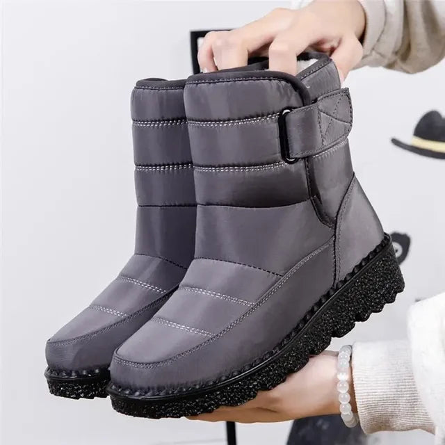 Sadie - Zip Front Snow Boots — Grau
