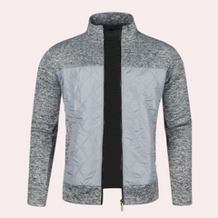 Bradley - Zip Neck Knit Jacket — Light grey