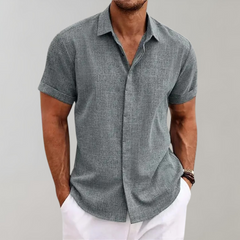 Frederick - Textured Short Sleeve Shirt — Grey