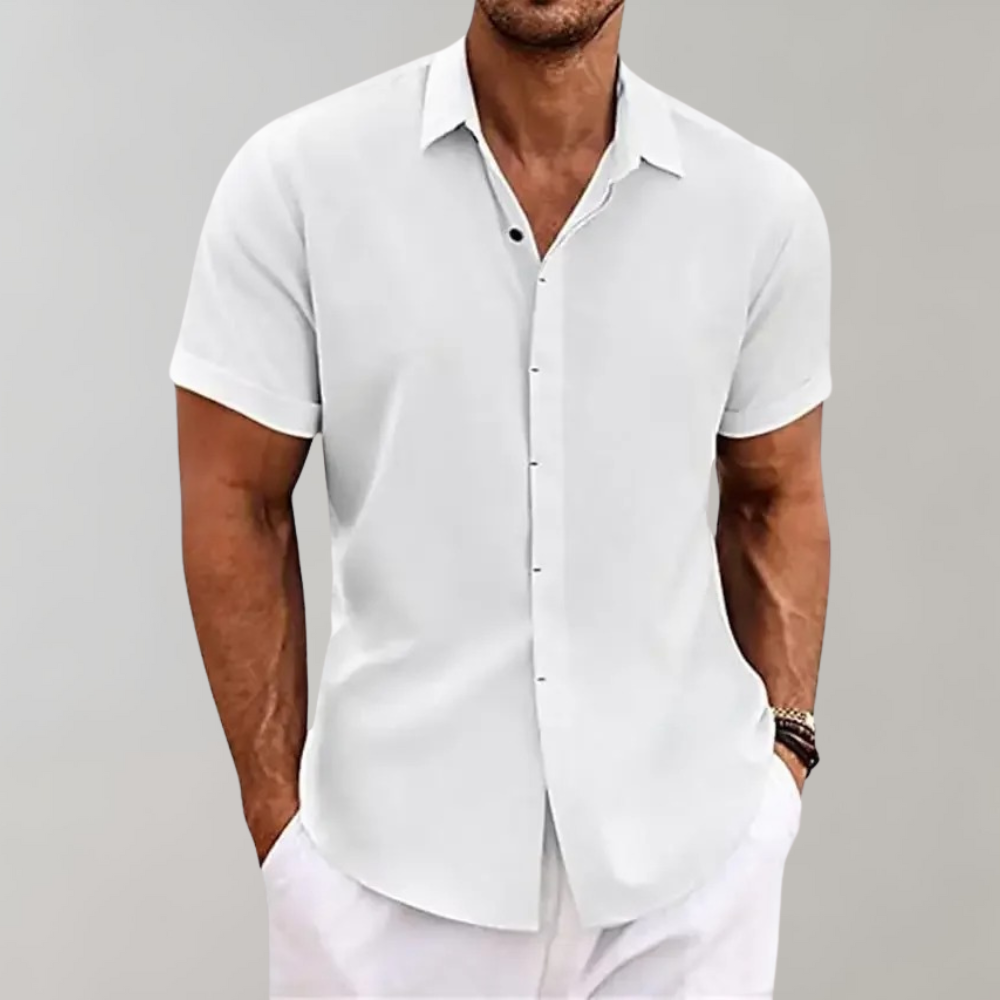 Frederick - Textured Short Sleeve Shirt — White
