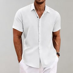 Frederick - Textured Short Sleeve Shirt — White