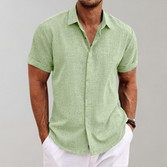 Frederick - Textured Short Sleeve Shirt — Yellow-green