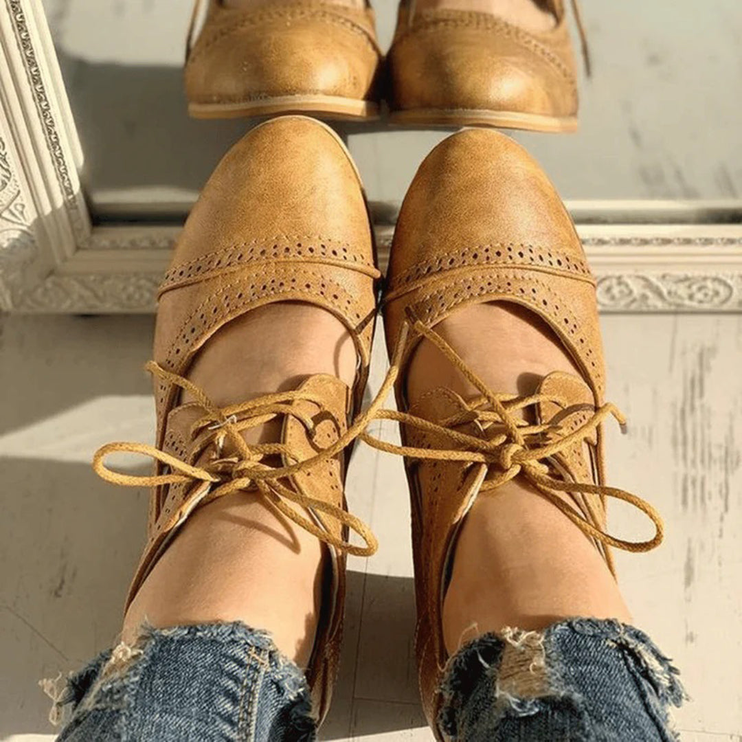 Marcella - Brogue Lace up Heeled Shoes
