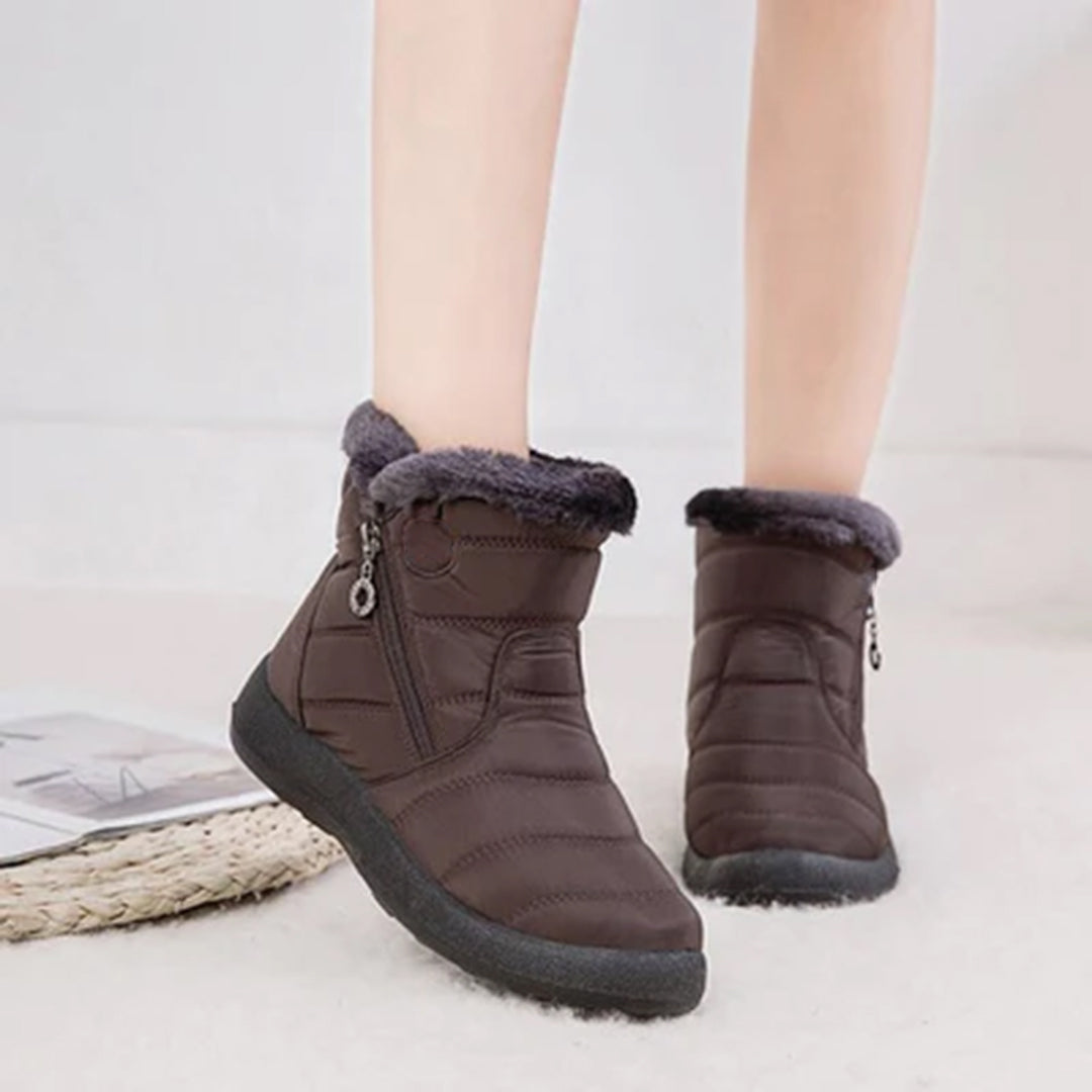Danielle - Padded Fur Trim Snow Boots