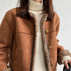 Candice - Shearling Aviator Jacket