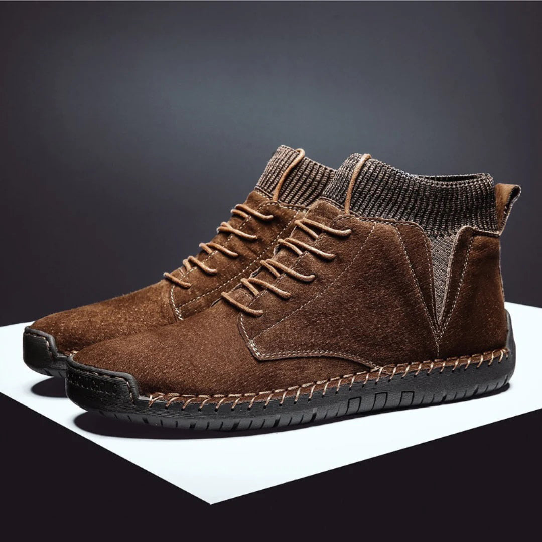 Kaitlyn - Suede Lace up High Tops — Brown