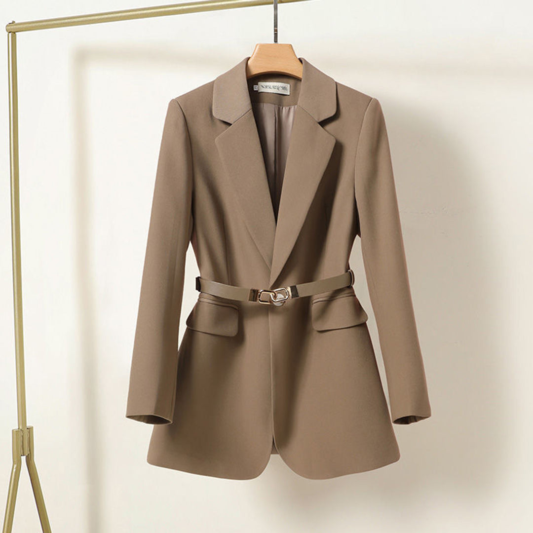 Caroline - Belted Blazer — Brown