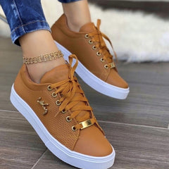 Aurelia - Platform Court Sneakers — Brown