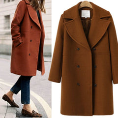 Francesca - Tailored Wool Coat with Lapels — Brown