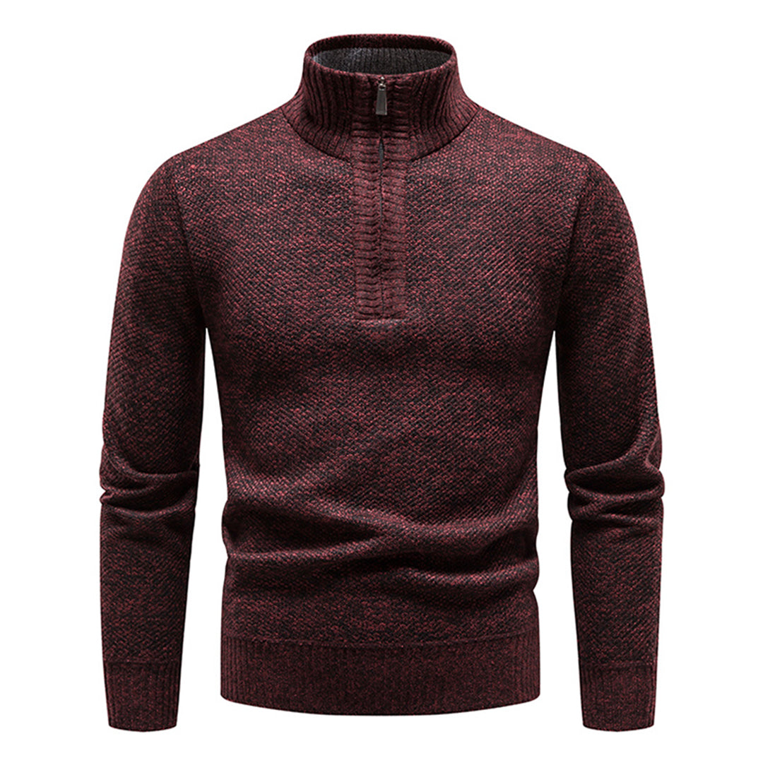 Orlando - Marled Turtleneck Jumper — Burgundy