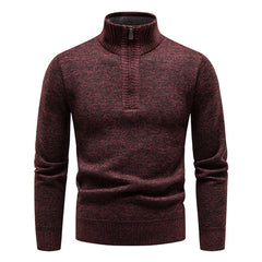 Orlando - Marled Turtleneck Jumper — Burgundy