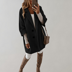 Selina - Oversized Blazer Coat — Black