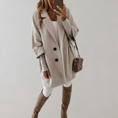 Selina - Oversized Blazer Coat — Light grey
