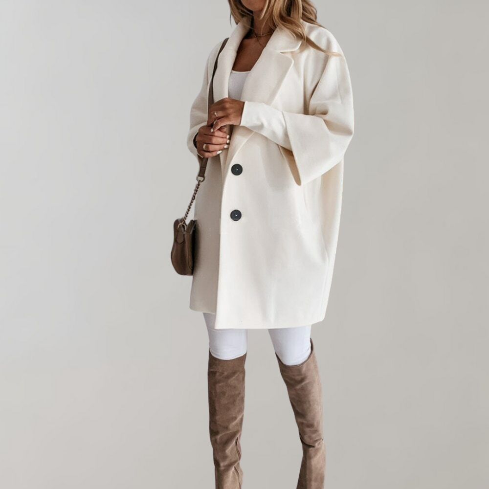 Selina - Oversized Blazer Coat — White