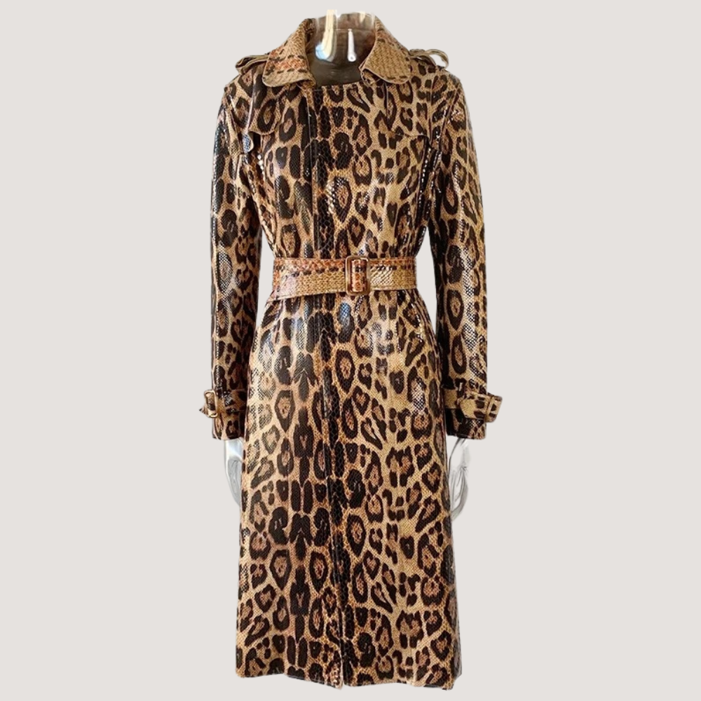 Delaney - Leopard Print Trench Coat