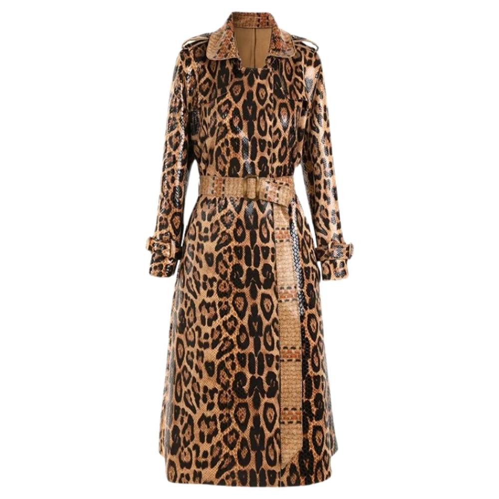 Delaney - Leopard Print Trench Coat — Multi
