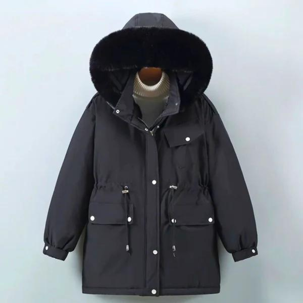 Sidonie - Padded Parka with Drawcord — Black