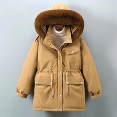 Sidonie - Padded Parka with Drawcord — Coffee