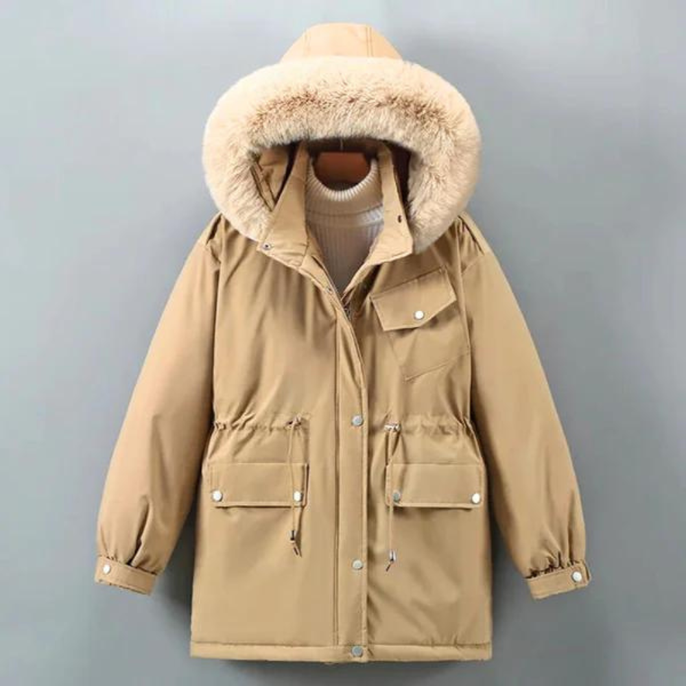 Sidonie - Padded Parka with Drawcord — Khaki